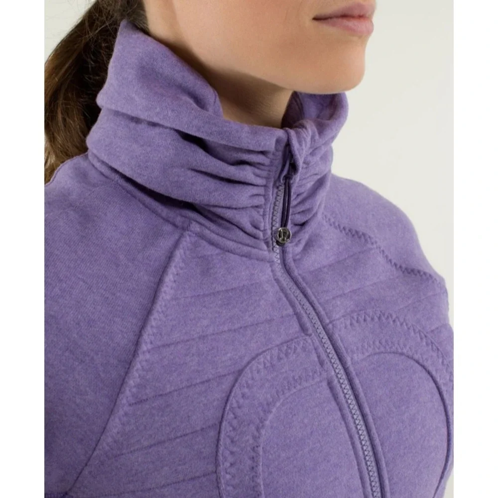 Lululemon Calm & Cozy Jacket "Scuba Cuddle Up" Womens 6 Purple Sweatshirt - Picture 6 of 14